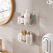 Diesisa 2pc Acrylic Wall Mount Organizer, Small Adhesive Clear Cabinet Door Organizer,Acrylic Shelves for Wall,No Drilling Hang Walls,with Self Adhesive Tape, for Bathroom, Kitchen, Living Room