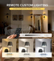UME Wireless Sconces Set of 2 with Remote, 5200mAh Battery Powered Sconces - Small Rechargeable Sconces w/ 3 Color Temps & 5 Brightness Levels for Bedroom, Living Room, Wall Painting, Cafe (Black)