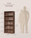 VASAGLE Custos Collection - Bookshelf, 5-Tier Bookcase, Book Shelf, Open Storage Shelf, 9.4 x 23.6 x 52.8 Inches, for Living Room, Home Office, Dinning Room, Natural Walnut ULBC165K01