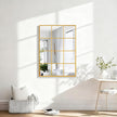 Rectangle Wall Mirror, Gold Metal Framed Mirror Golden Wall Mounted Decorative Mirrors for Living Room Bedroom Entryway 18x26 Inch Decor