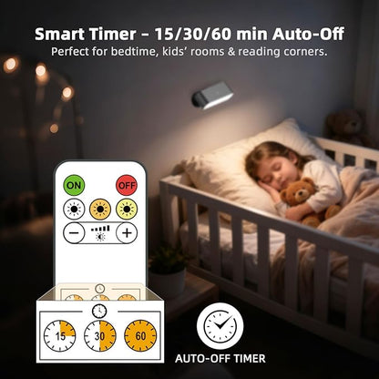 Wall Sconces Battery Operated with Timer, Rechargeable Wall Lights with Touch & Remote Control, Dimmable Stick On Wall Lights, Battery Powered Wall Lamp for Bedroom, Hallway