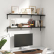 Fun Memories Deep Floating Shelves, 48W x 8D Floating Shelves Set of 2, Wall Mounted Shelf with Metal Brackets, Rustic Wood Wall Shelf for Bathroom, Kitchen and Living Room, Black