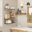 Bathroom Shelves Over Toilet Set of 3, Floating Shelves for Wall Toilet Paper Storage, 1.5