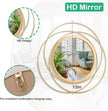 3 Set Gold Circle Mirrors for Wall Decor - Metal Art Small Round Mirror Sets - Hanging Wall Sculpture for Bedroom, Living Room, Entryway 12''
