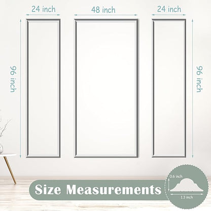 Sunnyglade 3 Frame Pre-Cut Wall Molding kit, Ready to Assemble Wainscoting Panels for Interior Wall Décor, Bedroom Living Room Office Accent Wall - Easy Installation with Glue (3)