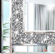 Meetart Crystal Crush Diamond Silver Mirror 11'' x 15''2 PCS, Frameless Stylish Gorgeous Diamond Decor Glam Glass Mirror. for Bedroom Bathroom Hanging Mirror Home for Wall Decor.