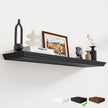 Fun Memories Floating Shelves 40 Inch Long, 9.3 Inch Deep Classic Crown Molding Floating Shelves for Wall, Rustic Wooden Shelves for Wall Decor Bathroom, Kitchen, Office, (Black, 1Pack)