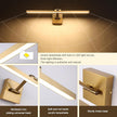 Hard-Wired Picture Lights 23.62 Inch Dimmable LED Wall Art Lighting 14W,2700K, Warm WhiteModern Brass Gallery Light Poster Lights Adjustable Swing Arm Picture Frame Light for Display Art Work