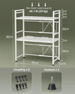 NETEL Expandable Microwave Stand,3 Tier Metal Kitchen Countertop Organizer Shelves with 8 Hooks,Bakers Rack,Microwave Shelf,Microwave Oven Rack,55lbs Weight Capacity