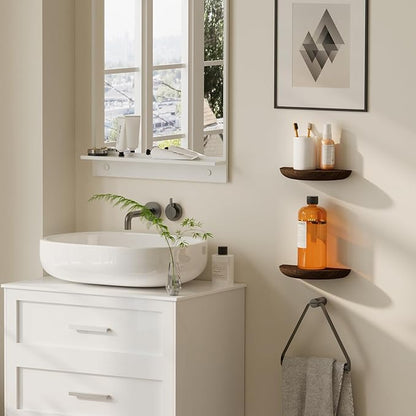 Solid Wood Half Round Floating Wall Shelves | Elegant Floating Shelves, Elevate Your Space. Perfect for Living Rooms, Bathrooms, Bedrooms, Offices, Children's Rooms