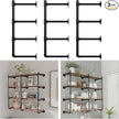 Industrial Pipe Shelf Brackets Wall Mount, Open Black Pipe Shelving for Kitchen,Floating Shelf Brackets Mount,Open Bookshelf Brackets for Shelves,Wall Shelves 12 Inch Deep,(2PcsX3Tier,47
