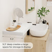 Fun Memories 16 Inch Long Floating Shelves in White, 9.3 Inch Deep Floating Shelf for Wall, Living Room, Kitchen, Rustic Deep Wood Shelves for Bathroom, 2 Pack Storage Display Shelf for Books, Decor