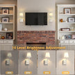 DORESshop Battery Operated Wall Sconce Set of 2, Nickel Rechargeable Wall Lights, Sconce Wall Decor Set of 2, 7 Colors Mode Wireless Sconces for Bedroom Living Room Hallway