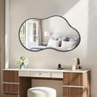 JJUUYOU Irregular Wall Mirror Black Metal Framed Decorative Asymmetrical Bathroom Mirrors Large 22