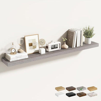 48 Inch Floating Shelves for Wall 1 Pack, 48" Wall Shelves for Books, Storage, Decor, Wall Mounted Floating Shelf with Invisible Brackets for Kitchen, Living Room, Gray