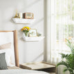 Alsonerbay Floating Shelves - White Rustic Wall Shelves, 2 Pack (17 Inch) for Bedroom, Living Room, Bathroom