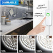 MYPLUS 32.8 FT White Strip Lights, Dimmable LED Tape Light 6500K Bright Daylight White, Flexible Under Cabinet Lights with 600 LEDs and UL Listed Safety Power Supply for Room,Kitchen and décor