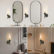 Wall Sconces Set of Two, Modern Bathroom Sconces with Clear Glass, Hardwired Sconces Wall Decor Set of 2, Wall Lights for Living Room Mirror Bedroom Hallway Kitchen (Gold and Black)