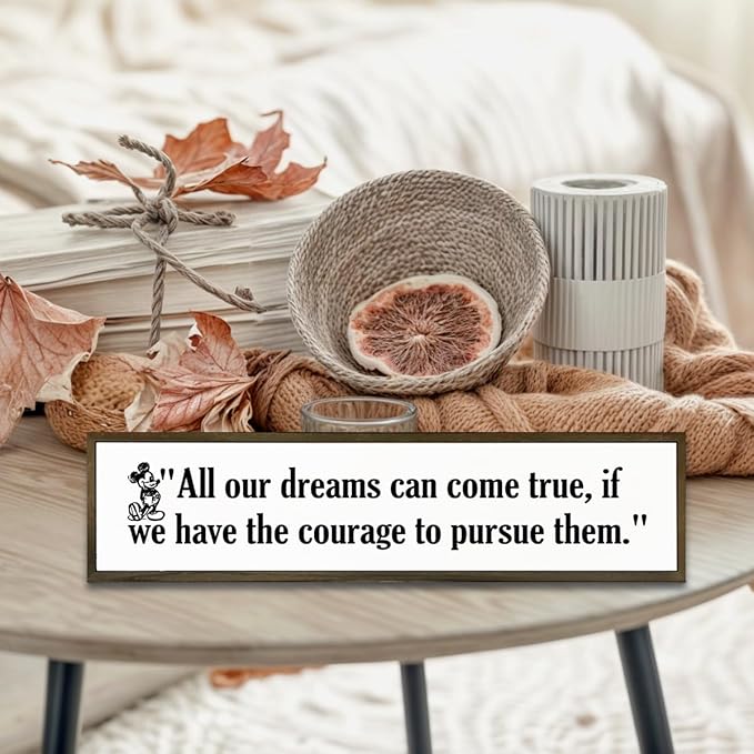 WKYAER Inspirational Wall Decor, Decorative Wooden Box Signs, Rustic Hanging Wood Sign Decor, Tabletop Decoration for Home Office, Bedroom Wall Art, All Our Dreams Can Come True Sign