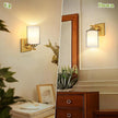 VerRon Set of 2 Wall Sconces for Bathroom, Modern Vanity Light Fixtures, Gold Wall Mount Lighting Lanterns, Farmhouse Wall Lights with Double Clear Glass Shade for Bedroom Living Room Mirror Hallway