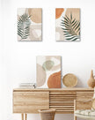 HesenDot Abstract Botanical Wall Art Set of 3, 40x60CM Neutral Plant Framed Canvas Prints, Beige Green Boho Aesthetic Wall Decor for Living Room Bedroom Bathroom Office Home