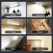 Under Cabinet Lighting Wireless with Remote,Rechargeable Battery Operated Closet Lights,3 Color Magnetic Dimmable led Strip Lights,Under Counter Lights for Kitchen,Shelf,Bedroom (White-2PCS, 20cm)