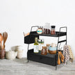 Coffee Bar Accessories and Organizer Countertop, Coffee Station Organizer 2 Tier Counter Shelf with Drawer, Condiment Storage Cup Lid Holder Countertop Shelf for Bathroom,Kitchen