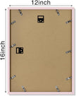 Vittanly 12x16 Picture Frames Set of 4, Display Pictures 11x14 with Mat or 12x16 without Mat, Gallery Frame for Wall Display, Engineered Wood with Shatter Resistant Plexiglass, Pale Pink