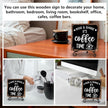 Coffee Bar Decor Sign, Rise & Shine It's Coffee Time Sign With Stand For Farmhouse Home Kitchen Table, Wine Sign For Farmhouse Home Kitchen Office Bar Shelf Table, Gifts For Family Friend Coworker