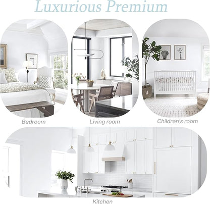 Dimoon 787''x17.7'' Peel and Stick Wallpaper White Contact Paper for New Environmentally Friendly Materials Thickening Upgrade Embossed Renter Friendly Wall Paper Modern Vinyl Wrap Countertop Bedroom