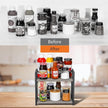 Giikin Countertop Shelf Organizer, 2 Tier Kitchen Spice Rack Organizer for Countertop, Wood Coffee Counter Shelf Organizer for Home (Grey, S)