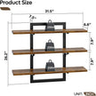 Bestier Floating Shelves for Wall, 32 inch Kitchen Shelves Wall Mounted, 3 Tier Coffee Bar Shelf with Foldable Brackets, Industrial Display Shelf for Bathroom, Living Room, Rustic Brown