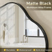 20x32 Black Irregular Wall Mirror, Black Asymmetrical Mirror with Aluminum Alloy Frame for Bathroom Bedroom Entryway, Shatterproof, Anti-Rust(Horizontally/Vertically)