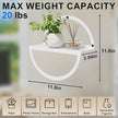 Floating Wall Shelves Set of 2, 11.8 Inch Round Metal Shelves for Wall Decor, One-Tier Small Display Shelf for Bedroom, Living Room, Bathroom, Kitchen Storage & Decoration, White