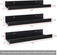 Lavezee 36 Inch Black Floating Wall Ledge Shelves Set of 3, Photo Picture Ledge Shelf with Lip for Office, Bedroom, Living Room, Kitchen