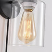 Metal Sconces Wall Lighting with Clear Glass Shade,Bathroom Black Vanity Light Matte Black Wall Sconce, Matte Black Vanity Lights for Bathroom, Modern Wall Light Fixtures