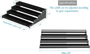 Expandable 4-Tier Step Spice Rack Organizer for Kitchen Cabinet Modern Design and Non Skid Space Saving Storage Shelf for Countertop Cabinets Pantry(2Packs/Black)
