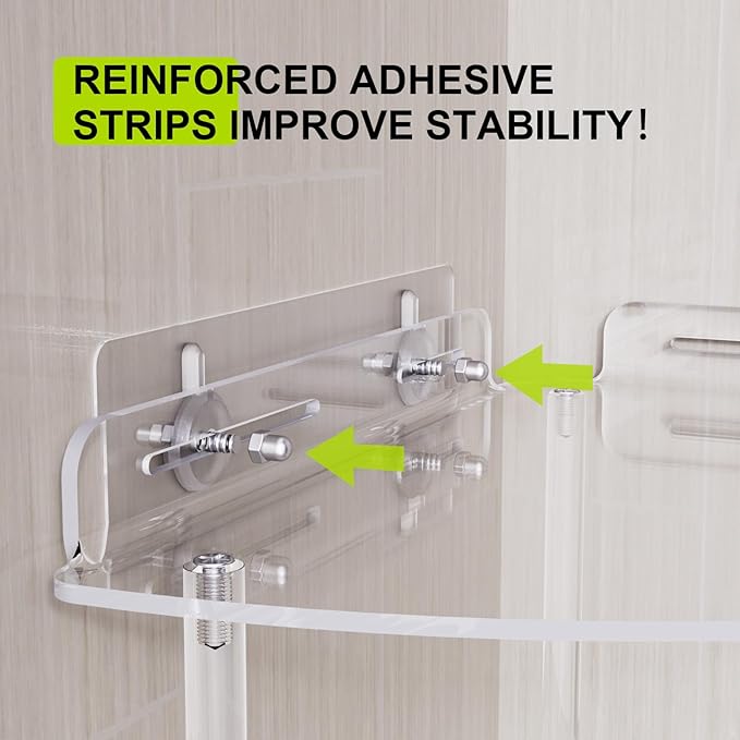 Corner Shower Caddy, 3 Tier Acrylic Shower Organizer Corner for Inside Shower, Rustproof Floor Standing Shower Shelves for Bathroom, Clear