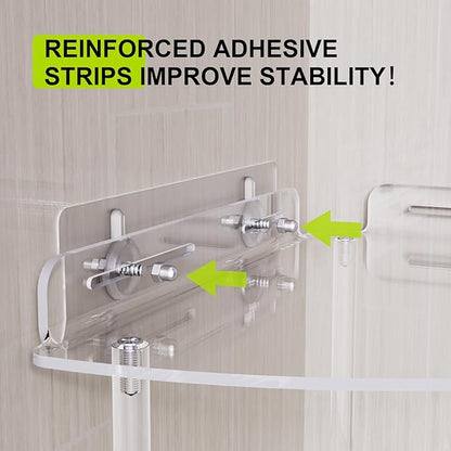 Corner Shower Caddy, 3 Tier Acrylic Shower Organizer Corner for Inside Shower, Rustproof Floor Standing Shower Shelves for Bathroom, Clear