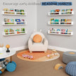 Large Nursery Book Shelves Wall Mounted for Kids Room, White Floating Nursery Bookshelf for Baby Girls Boys Bedroom, Toddler Kid Book Shelf for Classroom Library (32 Inch Long Set of 3)