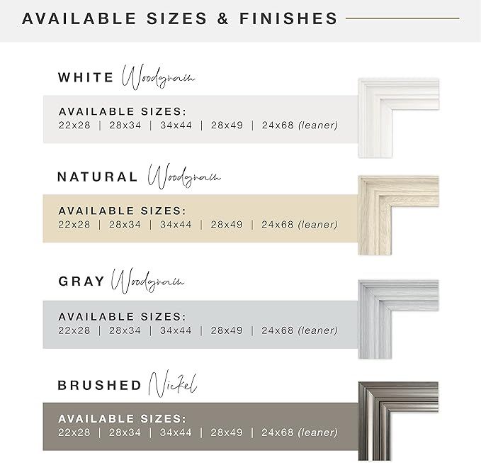 MCS Ezra 28.66x49.66 Large Wall Mirror, Gray Woodgrain & Beveled Mirror, Vertical & Horizontal Wall Hanging Mirror for Bathroom, Bedroom & Livingroom