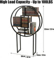 OFFICEROO Round Etagere Bookshelf 4ft 3in – Modern Asian Inspiration Circular Bookcase Shelf, Tall Circle Bookshelf & Round Shelf Standing for Living Room Display