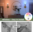 Vintage Battery Operated Wall Sconce Set of 2,Rechargeable Wall Lights with RGB Dimmable Detachable Bulbs and Remote,LED Wireless Wall Lamps for Bedroom Living Room Hallway