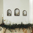 3 Set Wall Shelf 9.8 x 7.1 Inch Wooden Hanging Shelf Deep Display Storage Shelves Floating Shelves for Home Office Room Mini Figures Potted Plants Wall Decor(Arched,Brown)