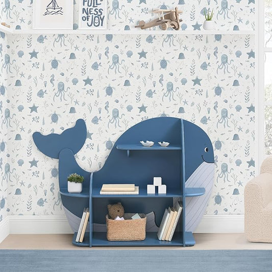 Delta Children Whale Bookcase - Greenguard Gold Certified, Blue