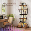 Artistic Fish-Inspired Corner Shelf with LED Lights, 6-Tier Tall Corner Bookshelf with Multi-Depth Display, Space-Saving Storage Unit with Remote Control for Bedroom & Living Room