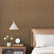 Dark Brown Rattan Wallpaper Peel and Stick Vintage Woven Contact Paper Vinyl Faux Cane Wallpaper Non-Textured Natural Rattan Contact Paper for Cabinets Shelf Liners Bathroom Walls 15.8