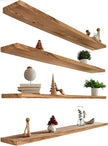 48 Inch Floating Shelves for Wall Rustic Light Wood Wall Shelves for Bedroom Set of 4