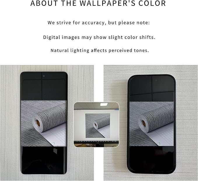 Haimin Grasscloth Wallpaper Textured 24in X 393in Fabric Contact Paper Gray Wall Paper Textured Linen Wallpaper Peel and Stick Self-Adhesive Thick Vinyl Embossed Film Wallpaper (Gray)