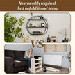 Industrial Style Semi-Circle Shaped Wall Shelves, 3 Tier Decorative Floating Ledge Shelves, Wall Mounted Metal Bracket Wooden Display Hanging Shelf